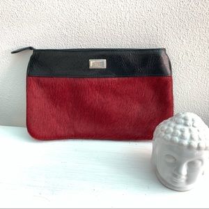 Brighton clutch black leather with red fur *Valentine"s Day*